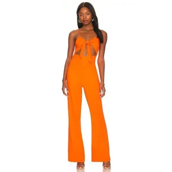 REVOLVE Pants - Lita by Ciara x Revolve Tie Front Jumpsuit in Cherry Tomato XXL - $398‎